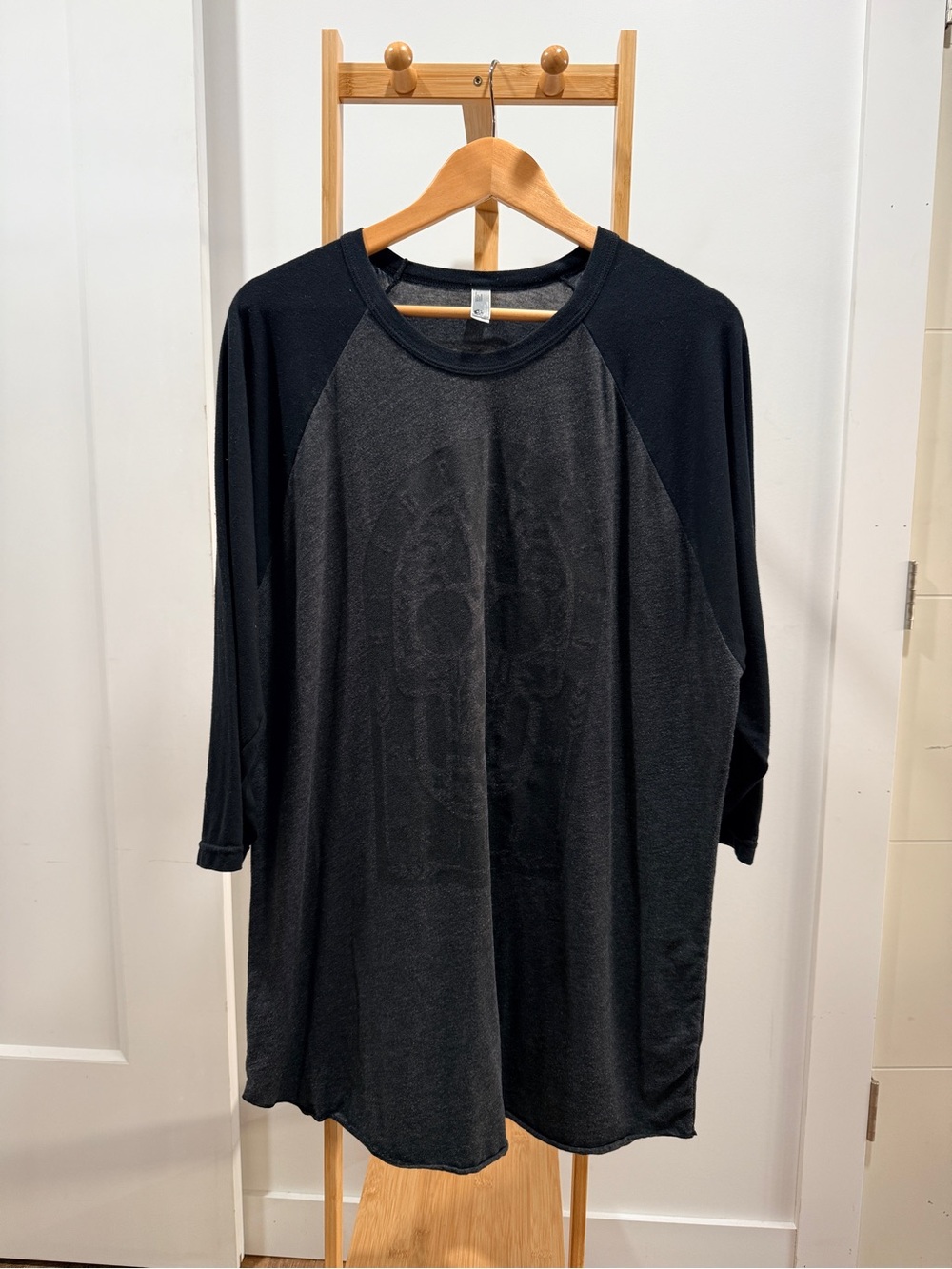 American Apparel Black and Charcoal Crewneck Tee HARDPRESSED
